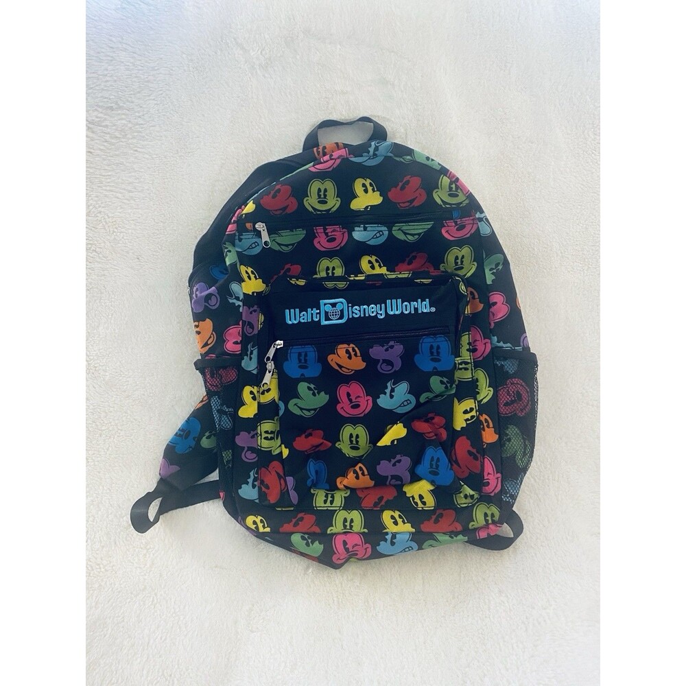 Disney World Mickey Mouse Backpack, book bag, Rainbow Mickey, Officially License